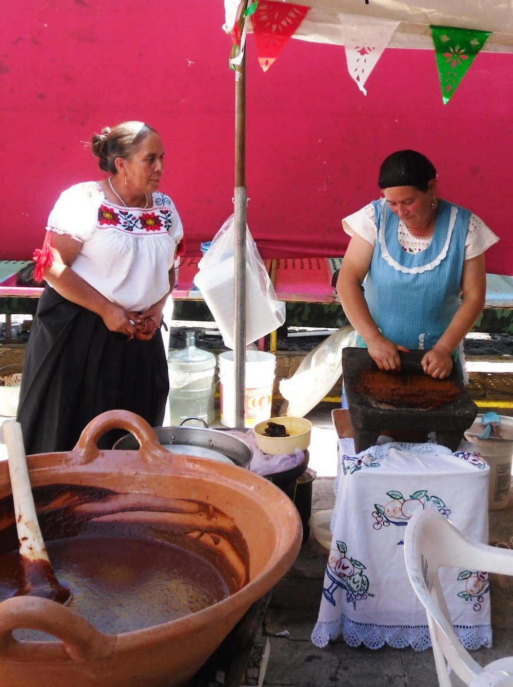 Women making mole
